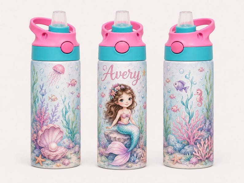 Personalized Mermaid Water Bottle