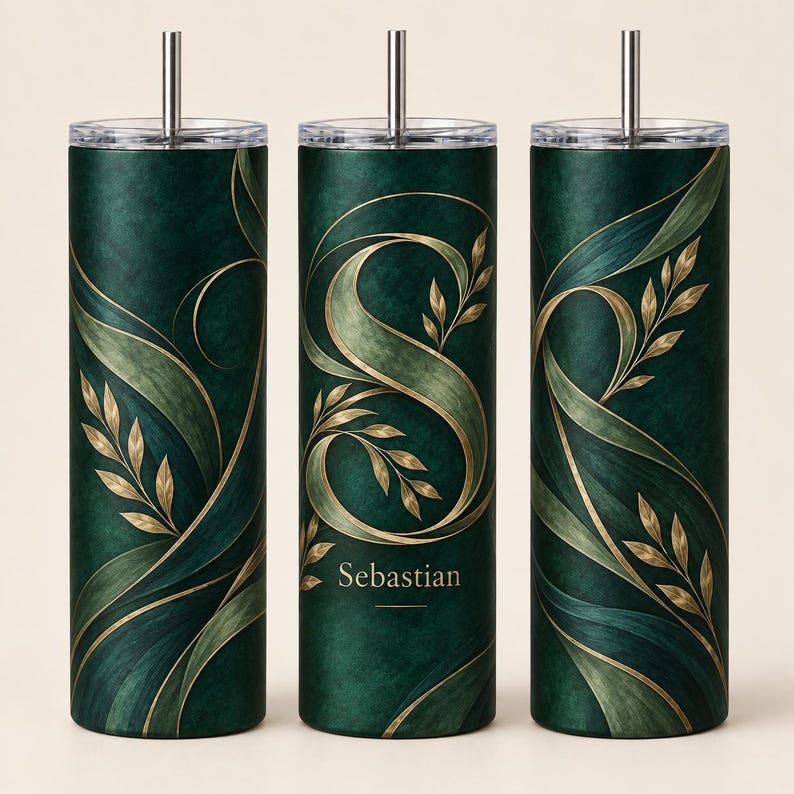 Emerald Monogram Tumbler